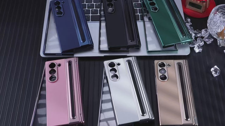 Samsung Galaxy Z Fold 6 Leather Plating front Glass Protection Hinge Case Folding Cover