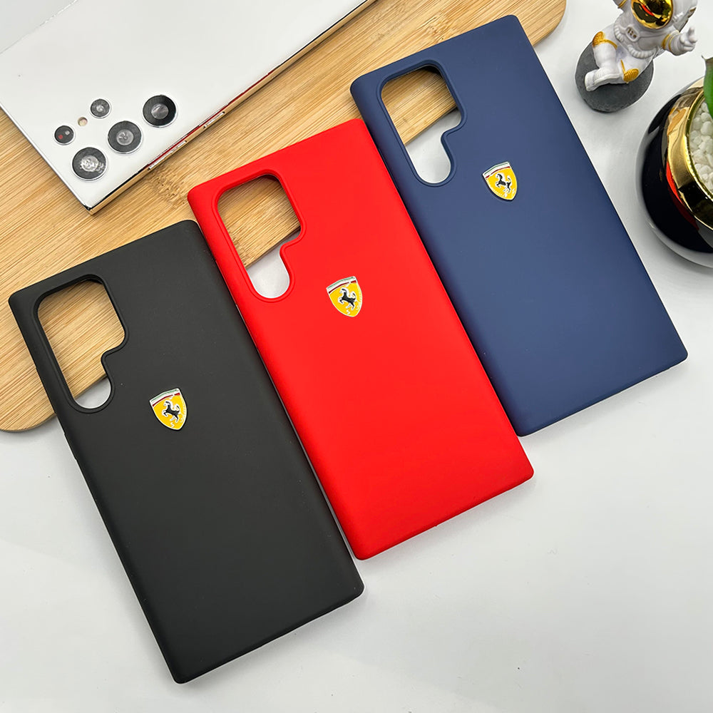 Samsung Galaxy S22 Ultra Ferrari Sports Car Logo Silicone Case Cover