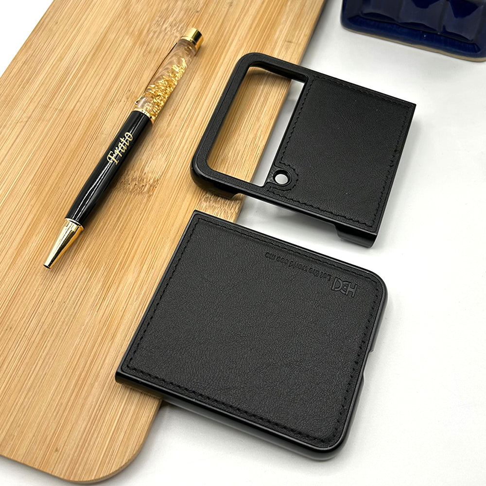 Samsung Z Flip 3 PU Leather Stitch Design Case Cover