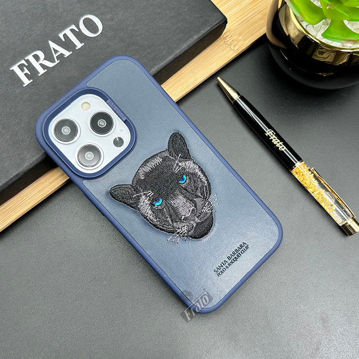 iPhone Luxury Santa Barbara Leather Savana Series Panther Back Cover