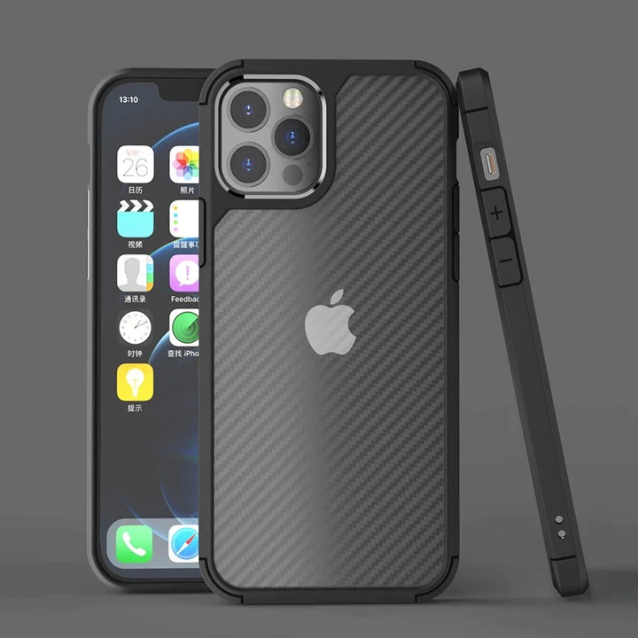 iPhone Matte Carbon Fiber Design Shockproof Cover