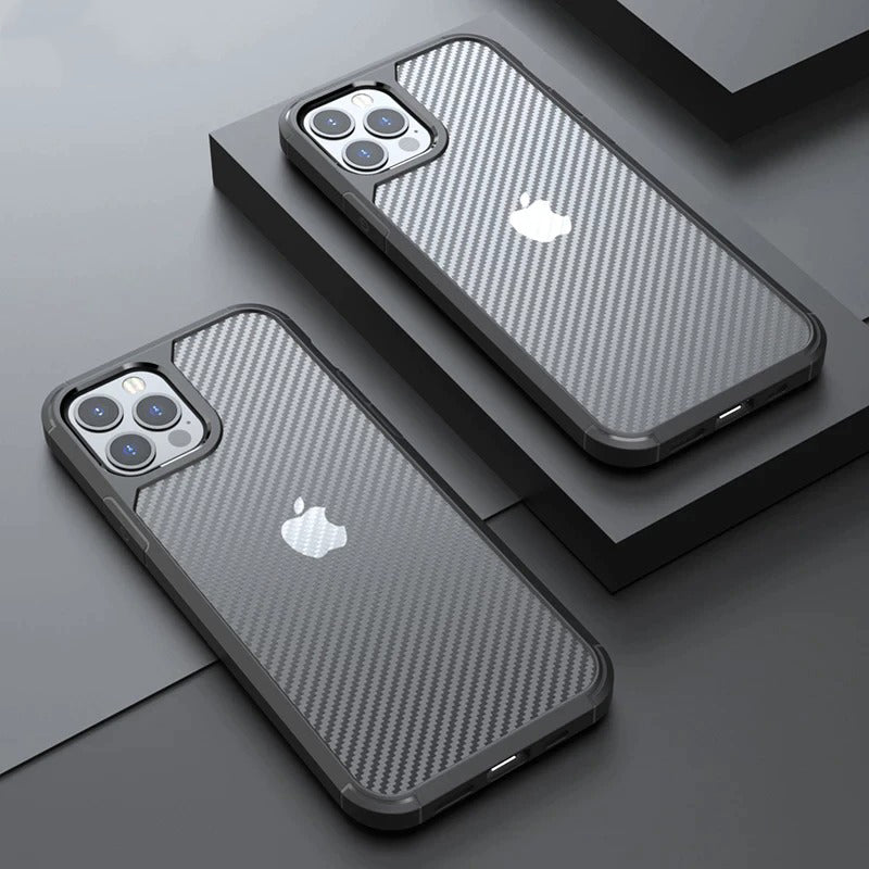 iPhone Matte Carbon Fiber Design Shockproof Cover