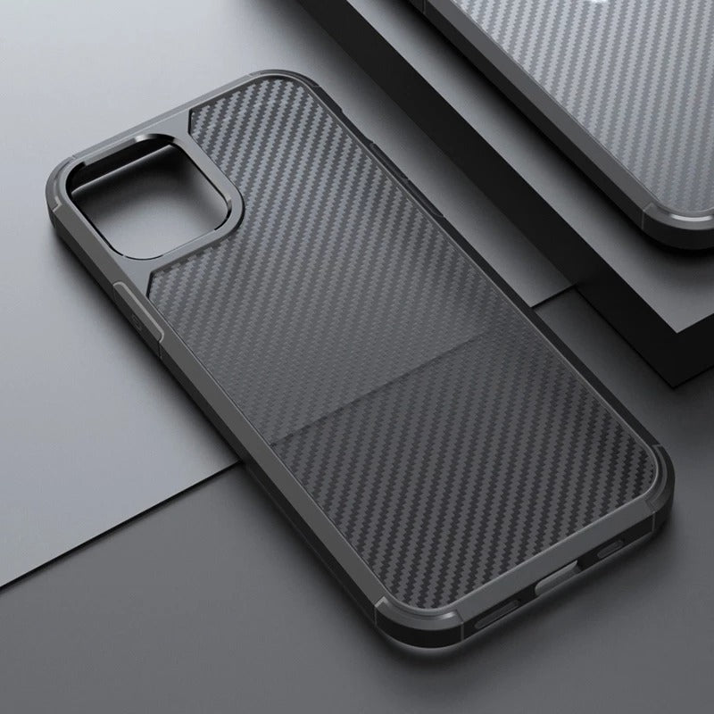 iPhone Matte Carbon Fiber Design Shockproof Cover