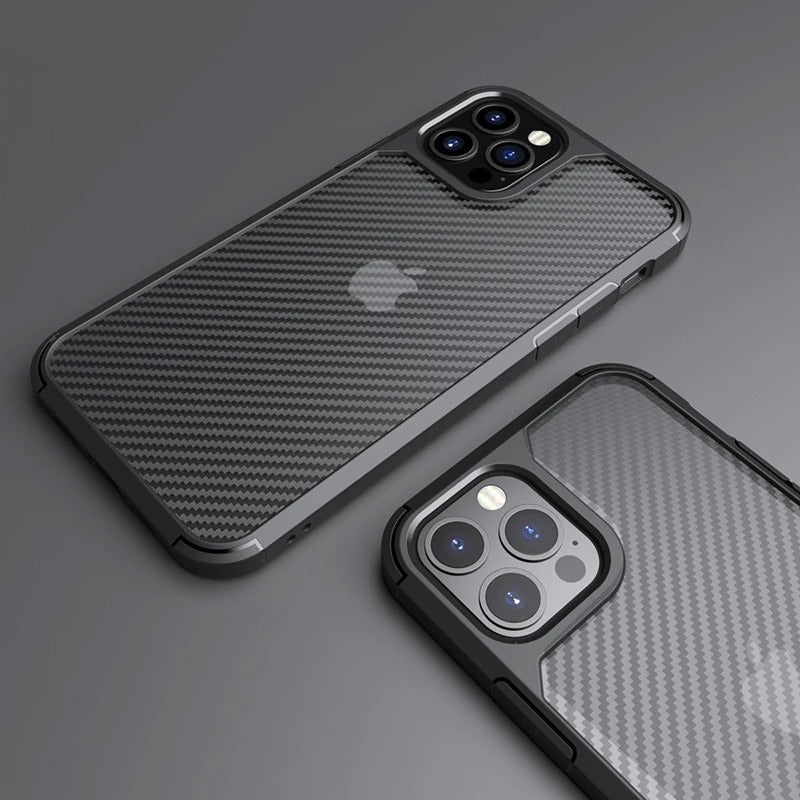 iPhone Matte Carbon Fiber Design Shockproof Cover