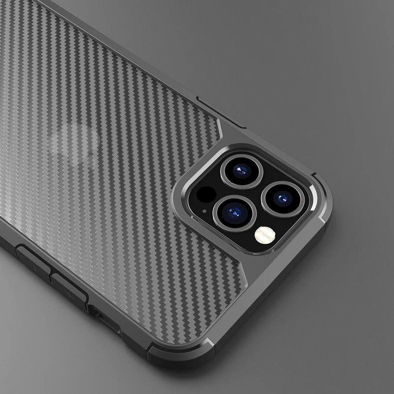 iPhone Matte Carbon Fiber Design Shockproof Cover