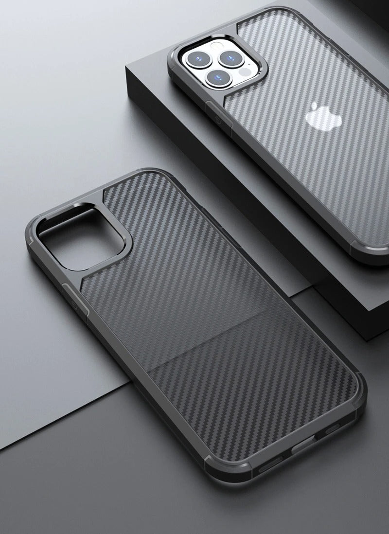 iPhone Matte Carbon Fiber Design Shockproof Cover