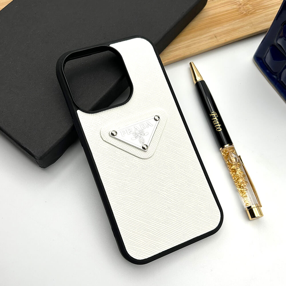 iPhone Luxury Brand Logo Leather Case Cover