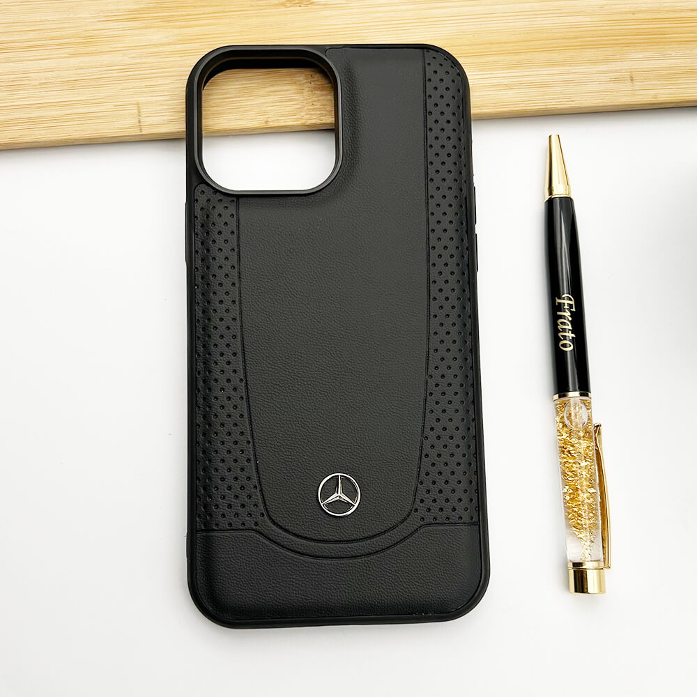 iPhone Mercedes Black Leather Case Cover