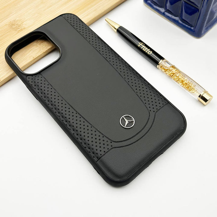 iPhone Mercedes Black Leather Case Cover