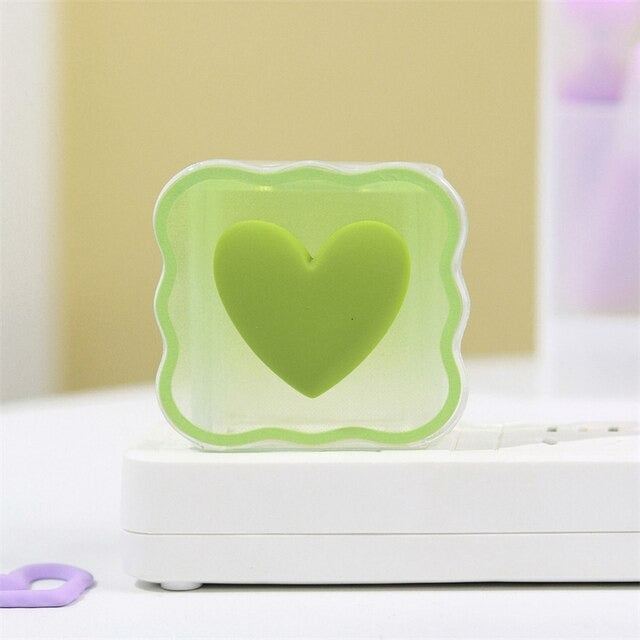 Love Heart Transparent Cable Protector and Adapter Case For iPhone Charger