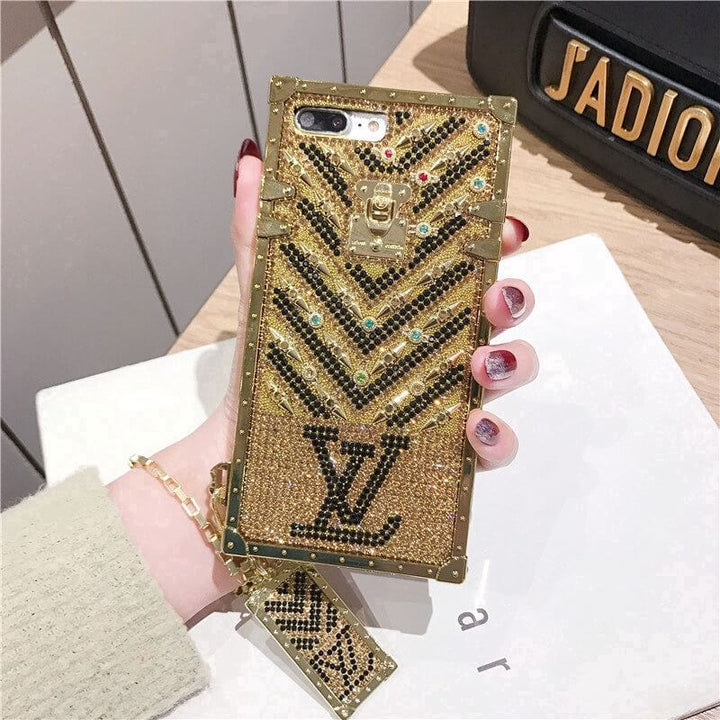 iPhone Luxury Diamond Bling Golden Trunk Phone Case freeshipping - Frato