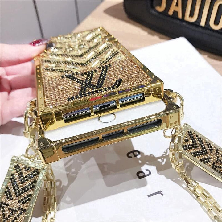 iPhone Luxury Diamond Bling Golden Trunk Phone Case freeshipping - Frato