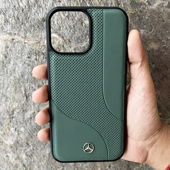 iPhone Mercedes Pine Green Leather Case Cover