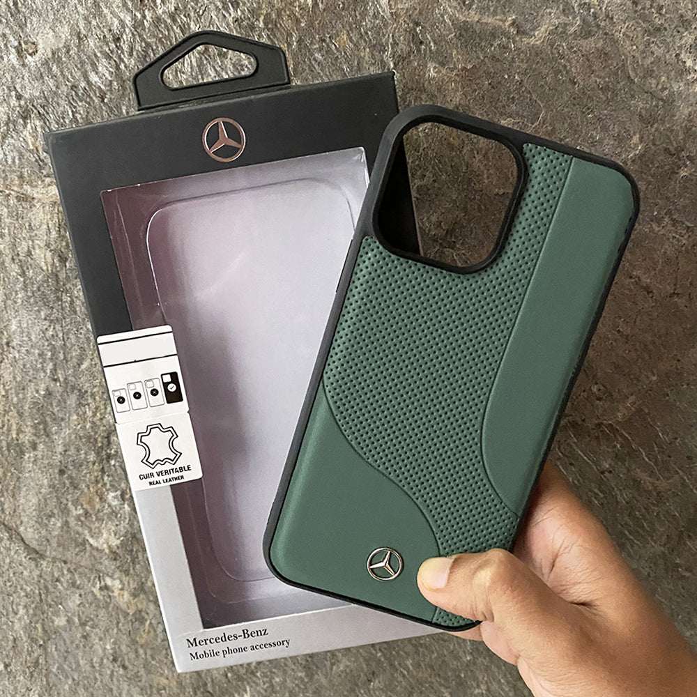 iPhone Mercedes Pine Green Leather Case Cover