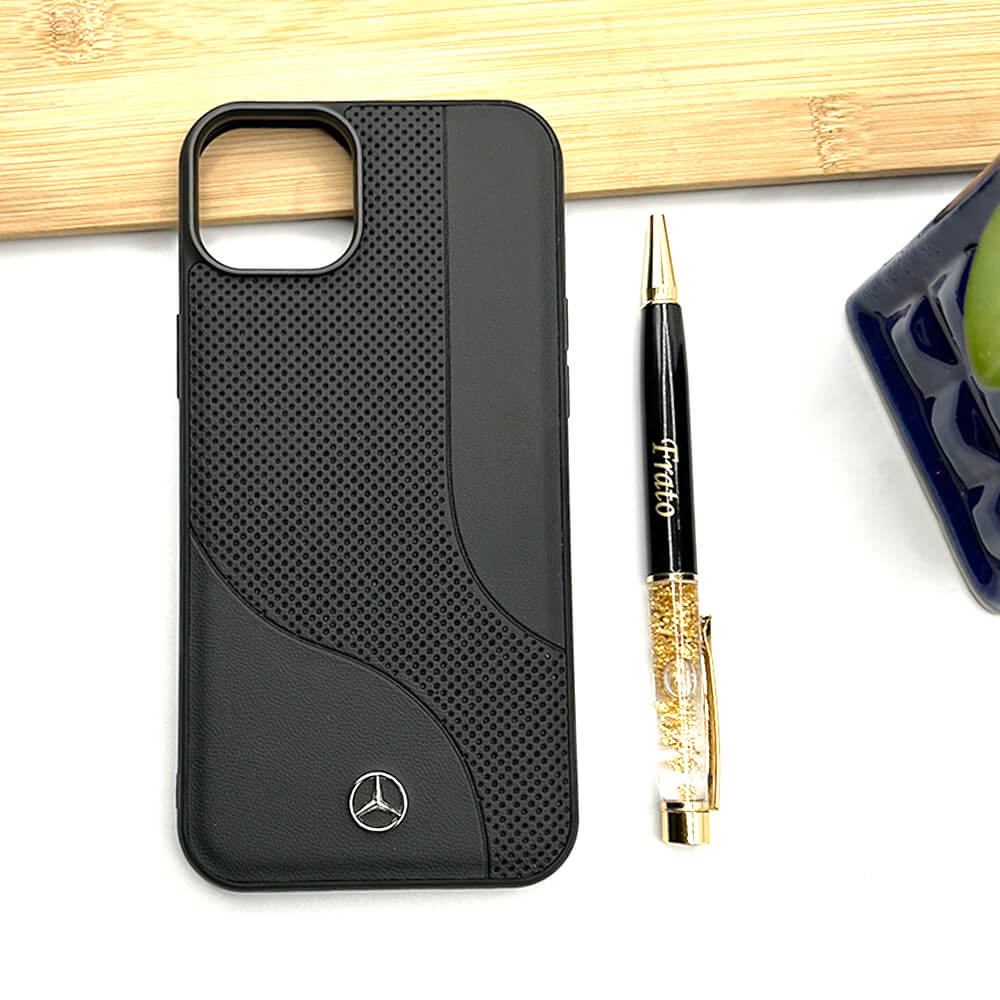 iPhone Mercedes Black Leather Case Cover