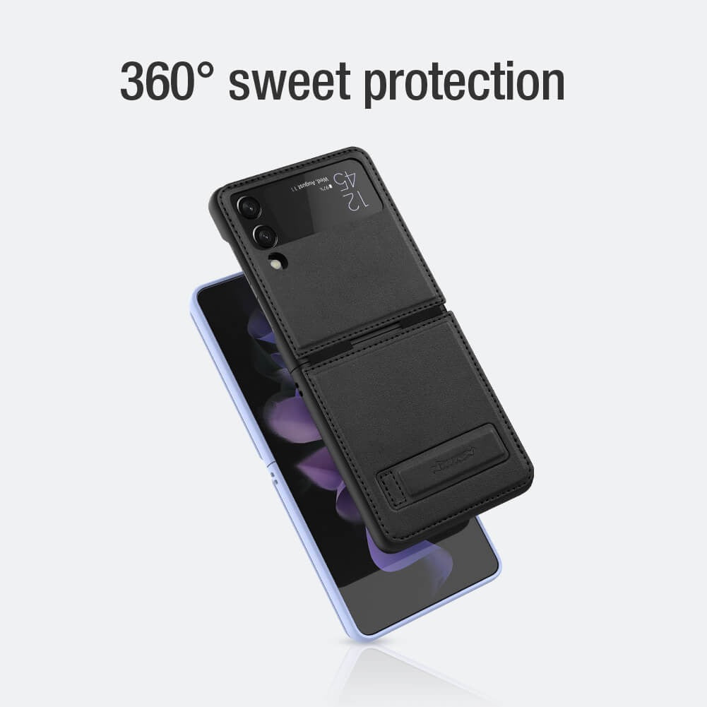 Samsung Galaxy Z Flip 4 5G Qin Vegan leather Cover ( Lilac )