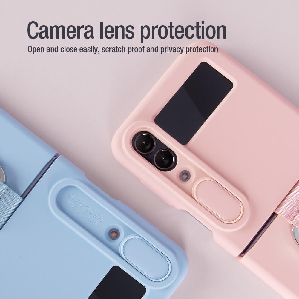 Nillkin Samsung Galaxy Z Flip4 5G (Z Flip 4 5G) CamShield Silky silicon Cover ( Light Peach )
