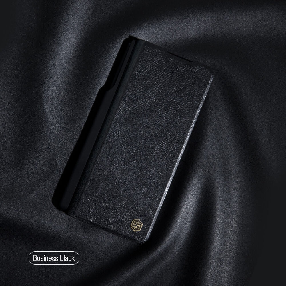Nilkin Samsung Galaxy Z Fold 4 5G Qin Pro Leather Flip Cover ( Black )