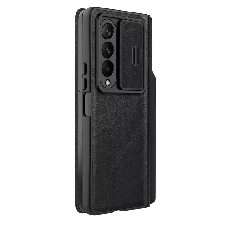 Nilkin Samsung Galaxy Z Fold 4 5G Qin Pro Leather Flip Cover ( Black )