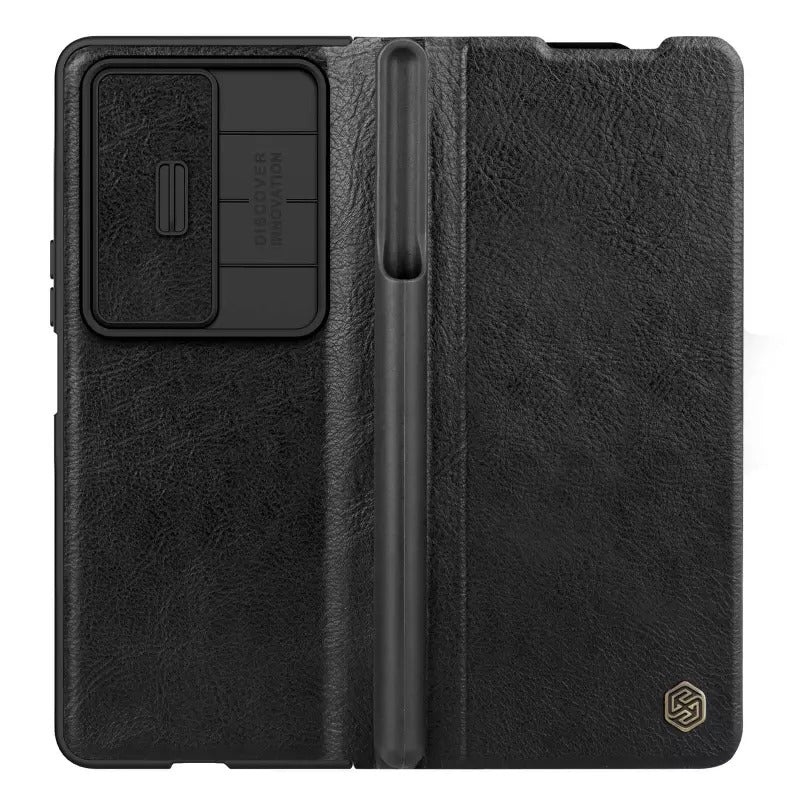 Nilkin Samsung Galaxy Z Fold 4 5G Qin Pro Leather Flip Cover ( Black )