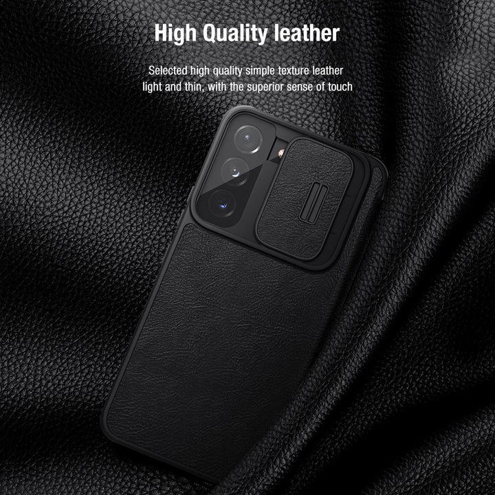 Galaxy S22 Series Camera Protection QIN Leather Flip Case