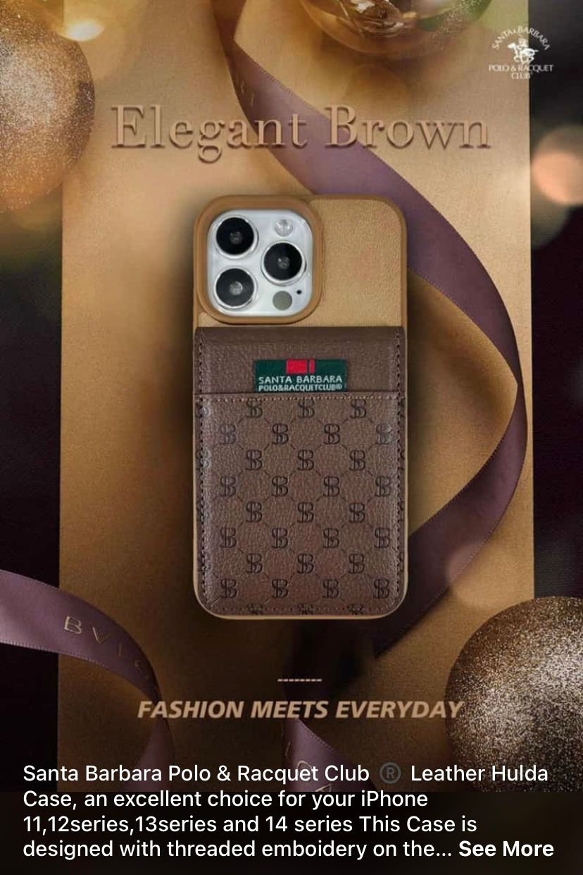 Santa Barbara Luxury Leather Card holder iPhone Cover