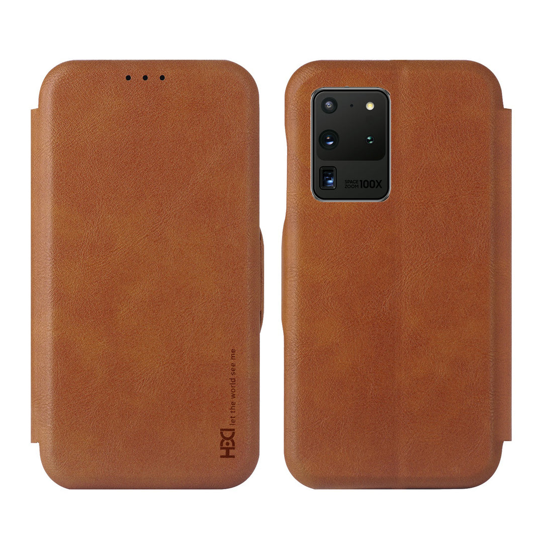 Shell Style Leather Samsung S-Series flip Cover With Card Holder