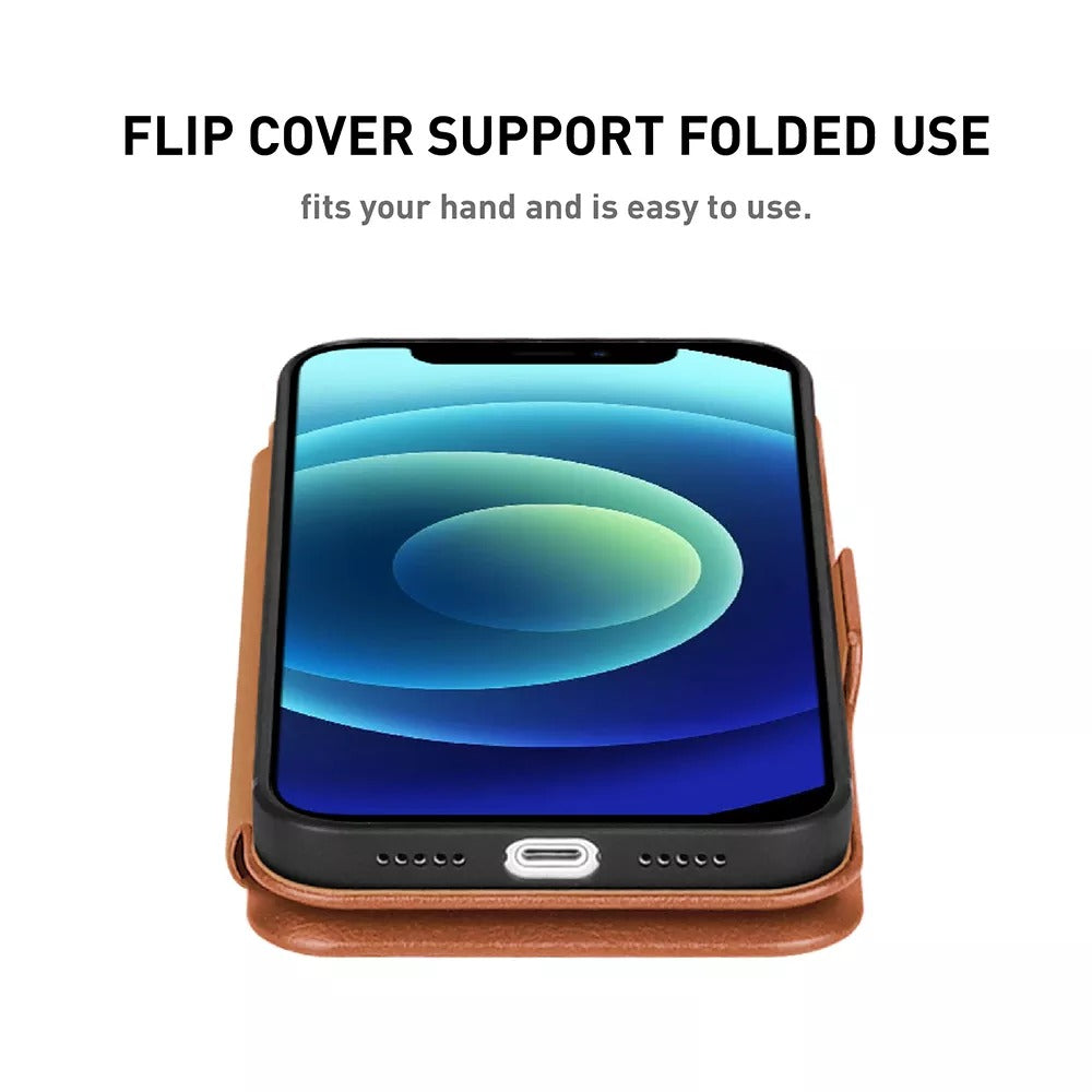 Premium iPhone PU Leather Flip Cover