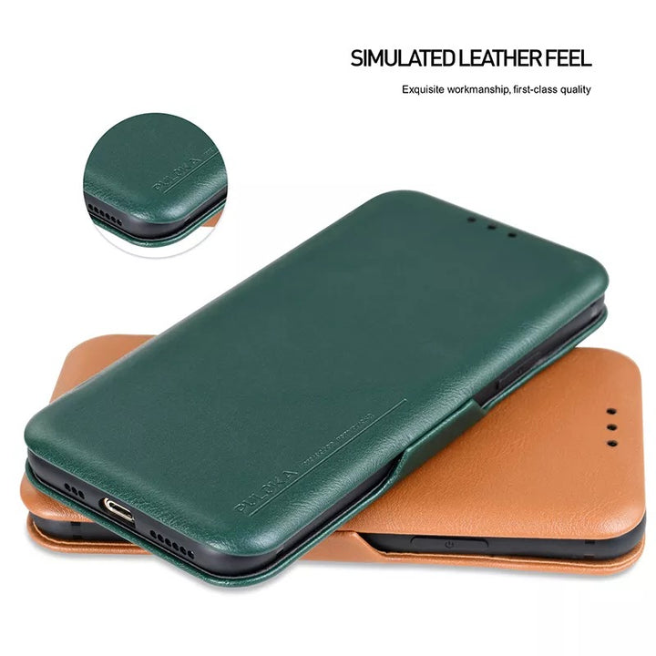 Premium iPhone PU Leather Flip Cover