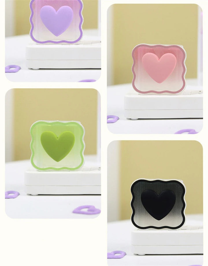 Love Heart Transparent Cable Protector and Adapter Case For iPhone Charger