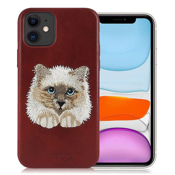 iPhone Luxury Santa Barbara Leather Savana Series Cat Back Cover freeshipping - Frato