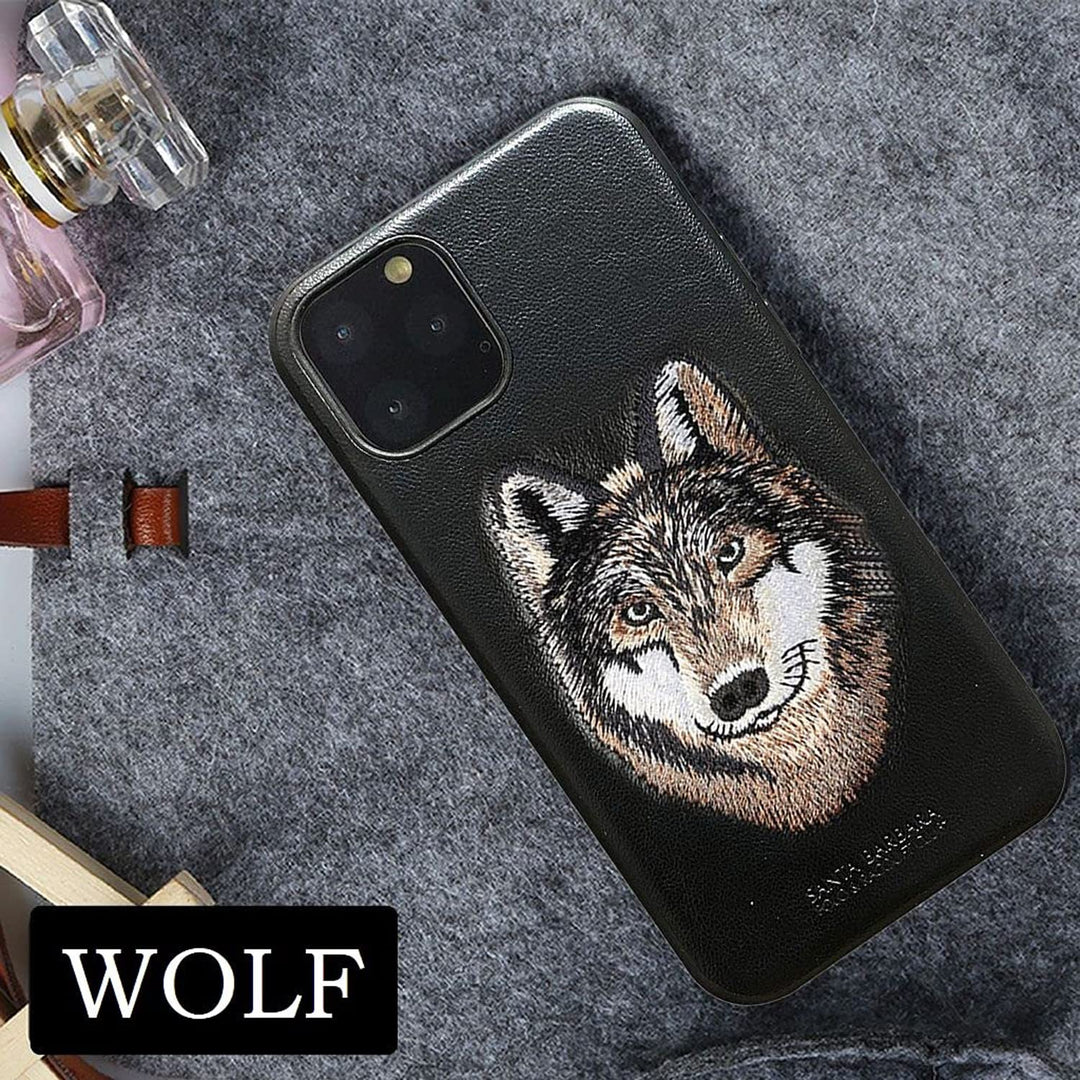 iPhone Luxury Santa Barbara Leather Savana Series Wolf Back Cover freeshipping - Frato