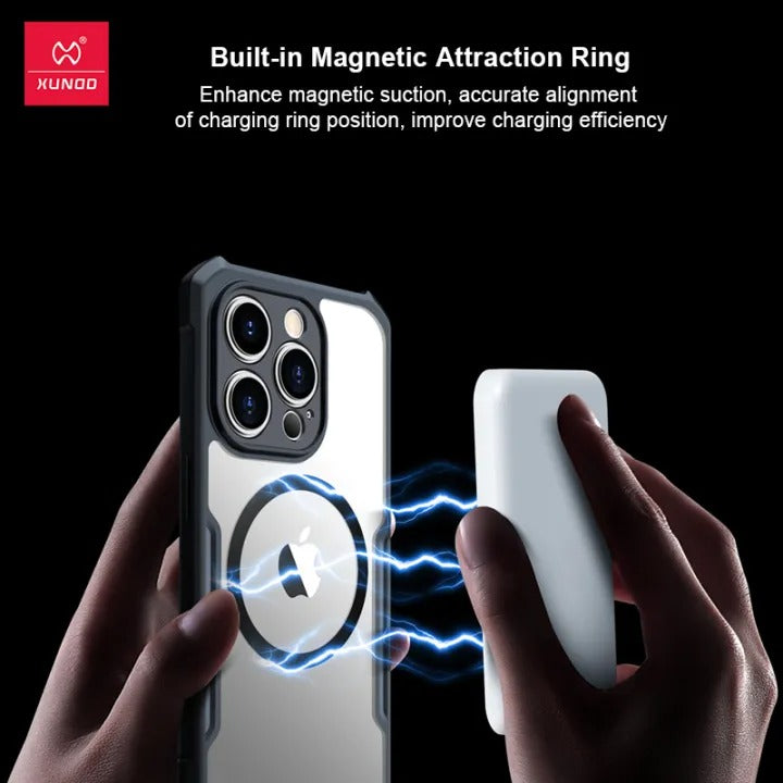 iPhone Magsafe Shockproof Airbags Bumper Transparent Back Case Cover
