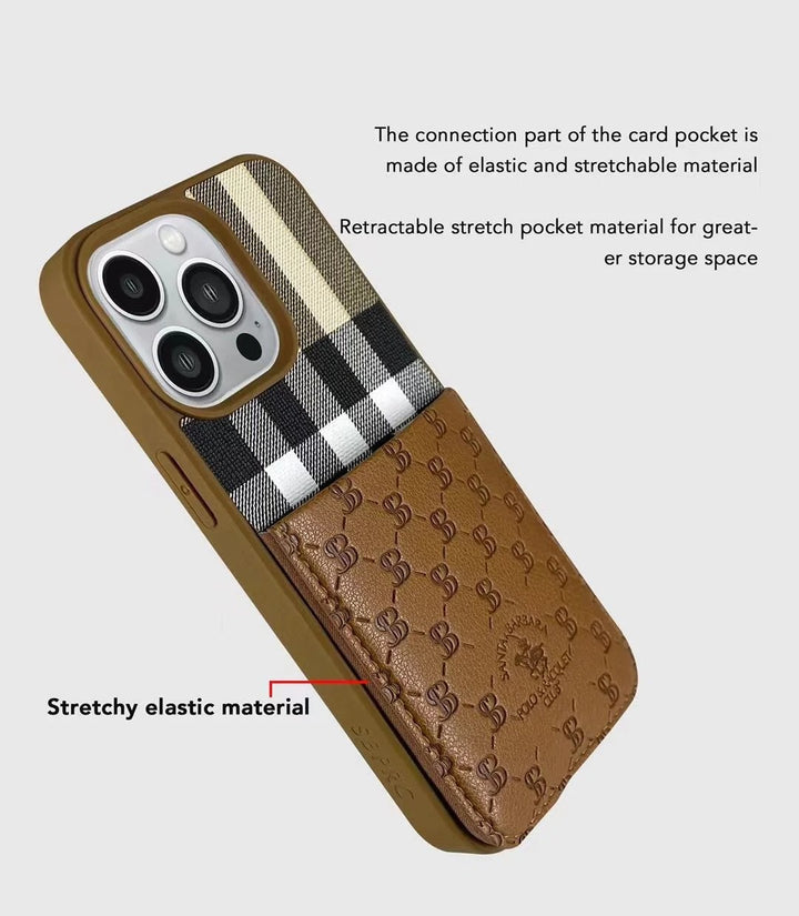 iPhone Santa barbara Polo Club card holder Leather Case