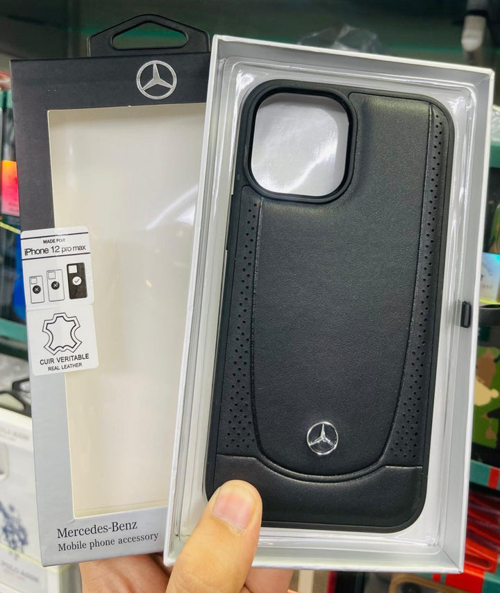 iPhone Mercedes Black Leather Case Cover