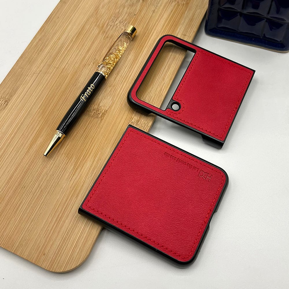 FRATO Flip 4 Collection Samsung Z Flip 4 PU Leather Stitch Design Case Cover