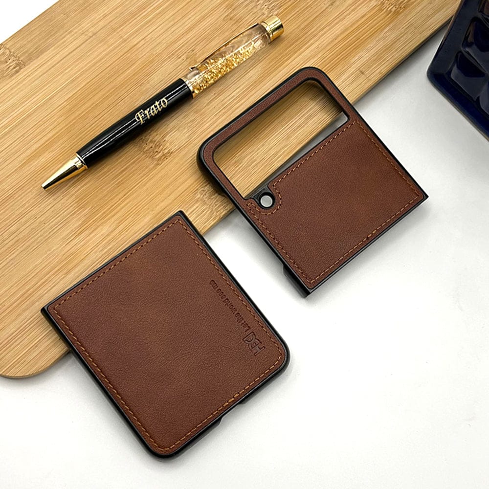 FRATO Flip 4 Collection Samsung Z Flip 4 PU Leather Stitch Design Case Cover