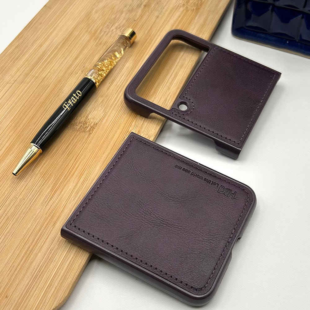 FRATO Flip 4 Collection Samsung Z Flip 4 PU Leather Stitch Design Case Cover