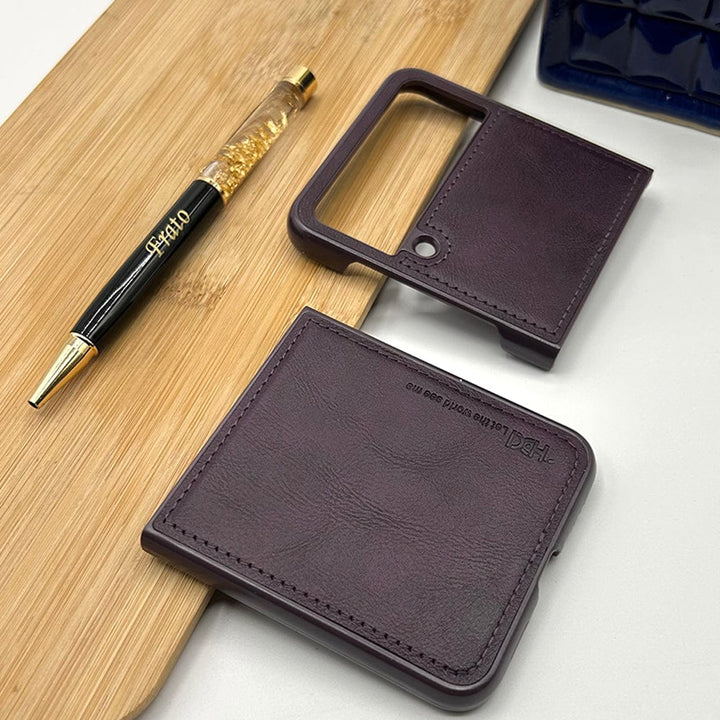 FRATO Flip 4 Collection Samsung Z Flip 4 PU Leather Stitch Design Case Cover