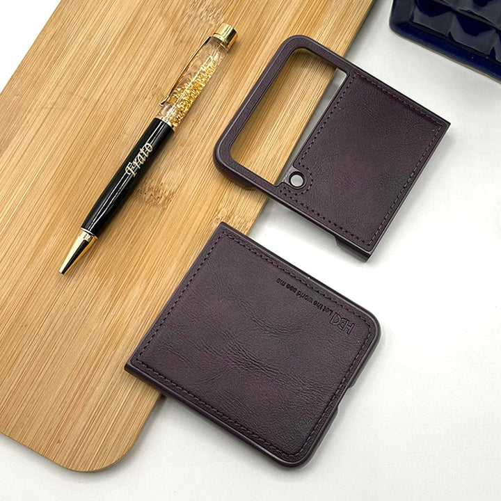 FRATO Flip 4 Collection Samsung Z Flip 4 PU Leather Stitch Design Case Cover