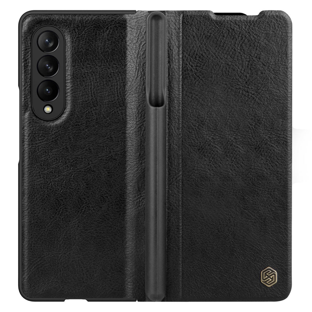 FRATO Fold 3 Collection Nillkin Qin Leather Case Cover For Samsung Z Fold 3 Black