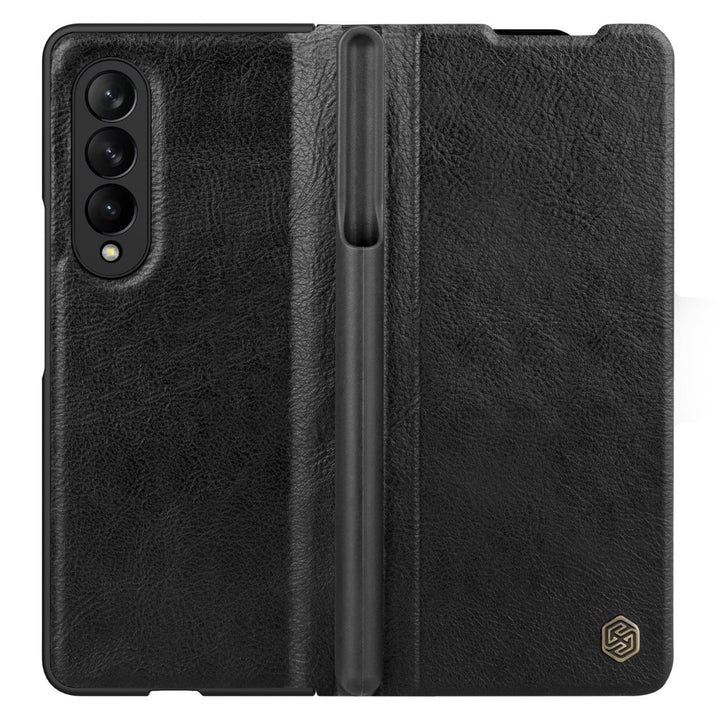 FRATO Fold 3 Collection Nillkin Qin Leather Case Cover For Samsung Z Fold 3 Black