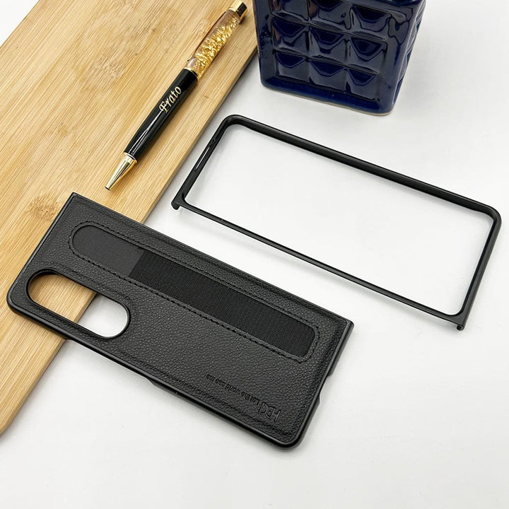 FRATO Fold 4 Collections Black Samsung Z Fold 4 PU Leather Design With S Pen Slot Case Cover