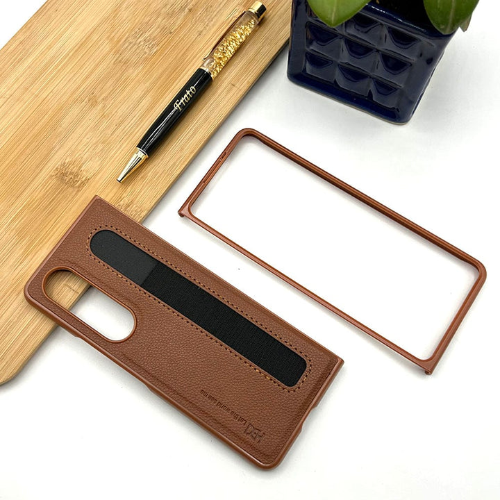 FRATO Fold 4 Collections Brown Samsung Z Fold 4 PU Leather Design With S Pen Slot Case Cover