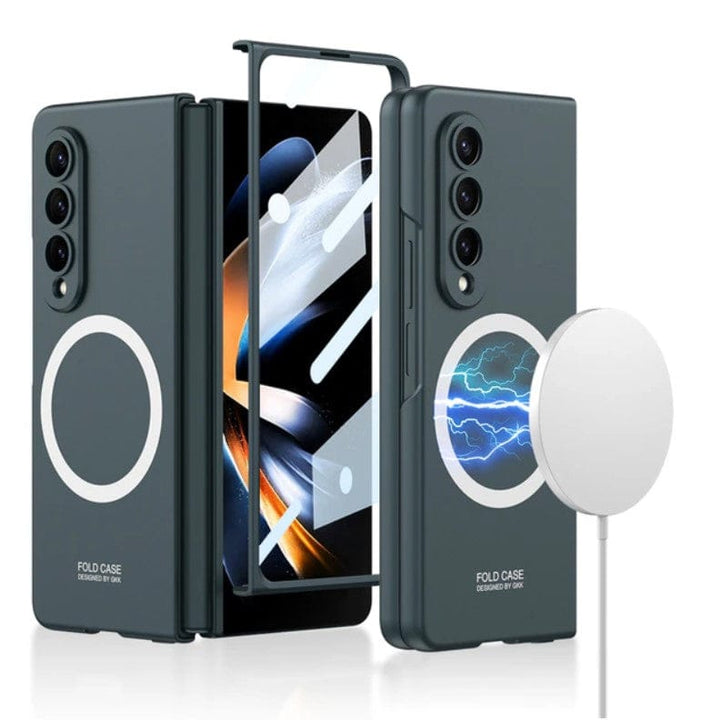 FRATO Fold 4 Collections Midnight Blue Samsung Galaxy Z Fold 4 Ultra Thin Magsafe Wireless Charging Matte And Glass Case