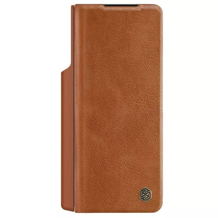 FRATO Fold 4 Collections Nillkin Samsung Galaxy Z Fold 4 5G Qin Pro Leather Flip Cover ( Brown )