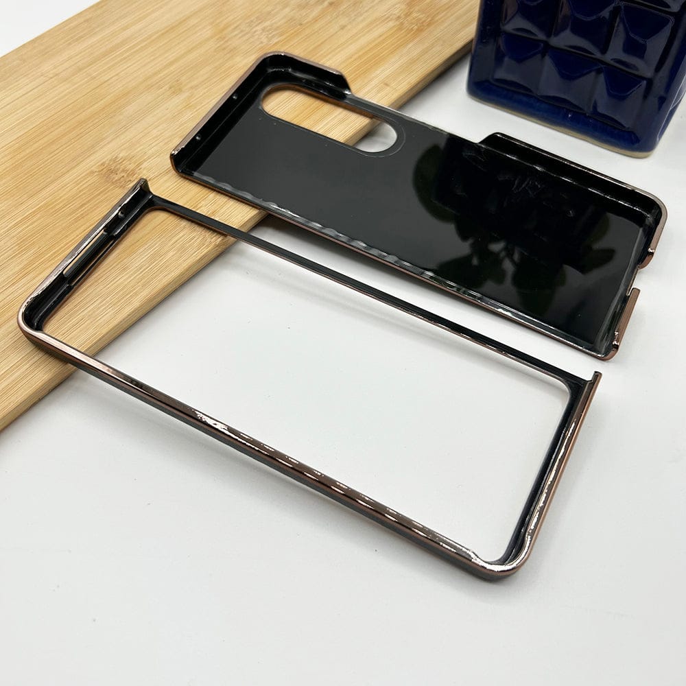 FRATO Fold 4 Collections Samsung Z Fold 4 PU Leather Chrome Plated Side Case Cover