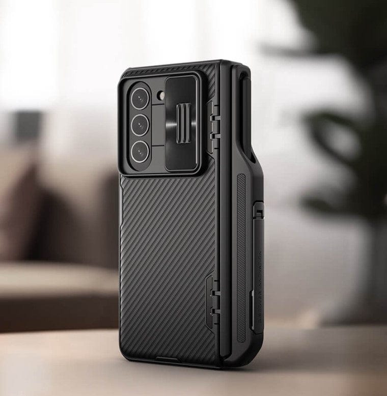 FRATO Fold 5 Collection Samsung Galaxy Z Fold 5 Nillkin Camshield Camera Protective Case With S Pen Holder (Black)