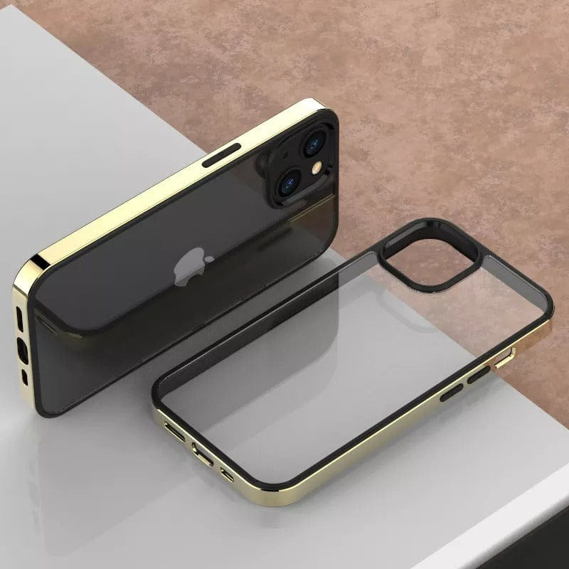 FRATO iPhone Trending iPhone 14 Pro Max / Gold iPhone Chrome Plating Bumper Clear Case