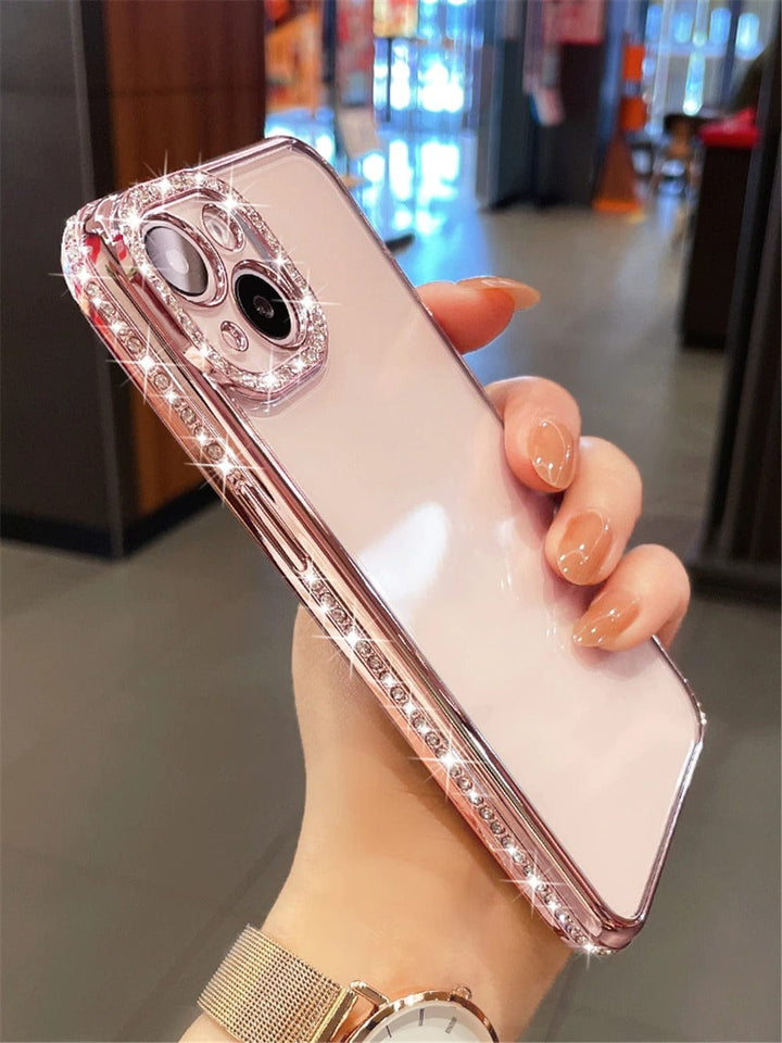 FRATO iPhone Trending iPhone 14 Pro Max / Rose Gold iPhone Side Diamond Chrome Case